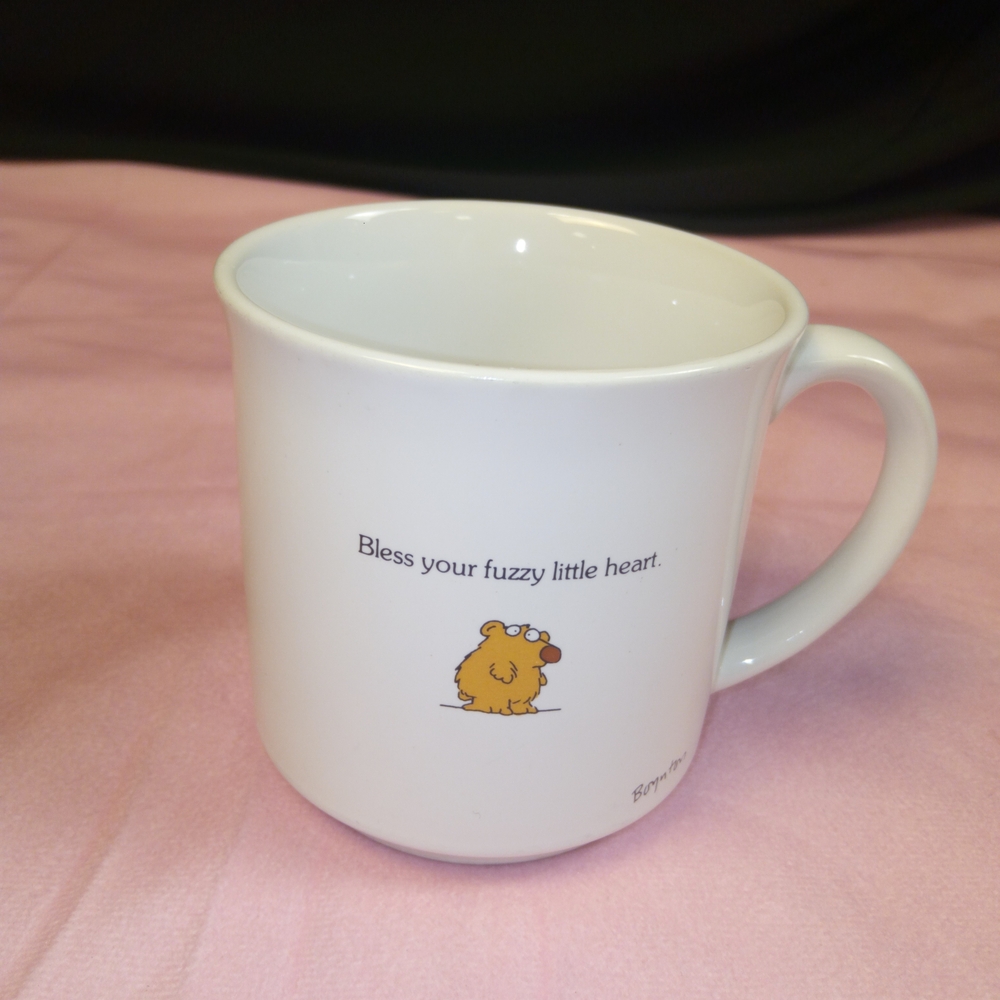 White Mug with Cute Bear Design.